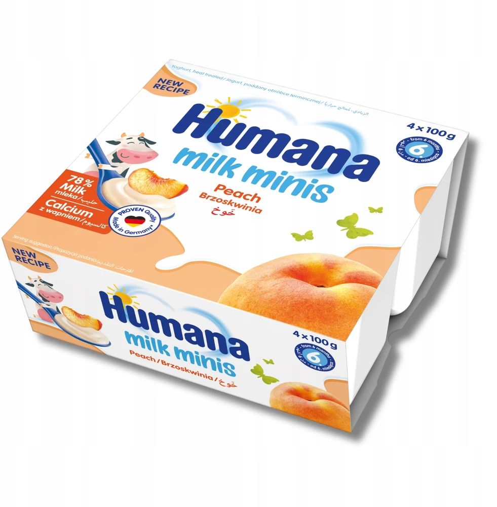 Humana Milk Minis jogurtinis desertas su persikais 6m+ 400g