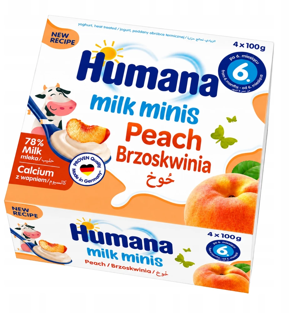 Humana Milk Minis jogurtinis desertas su persikais 6m+ 400g