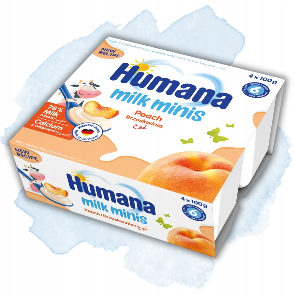 Humana Milk Minis jogurtinis desertas su persikais 6m+ 400g