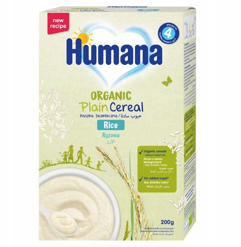 Humana Organic Ryžių košė be pieno po 4 mėnesio 200 g