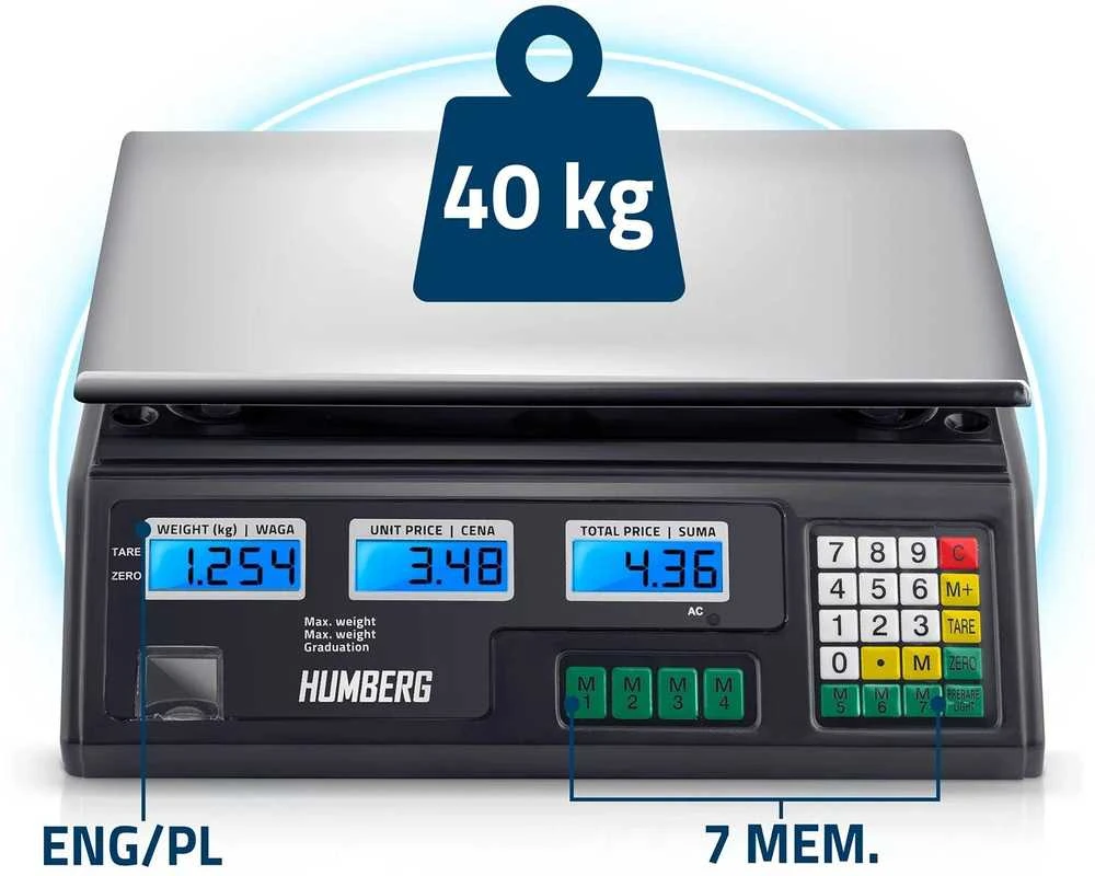 Humberg MH-190 40 kg elektroninės parduotuvės svarstyklės