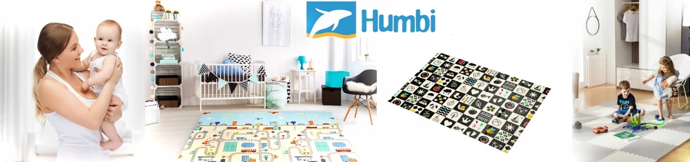 Humbi LAIKOMASIS PUOLŲ KILIMAS, DVIpusis, KONTRASTAS, ALPHABET PL + BAG