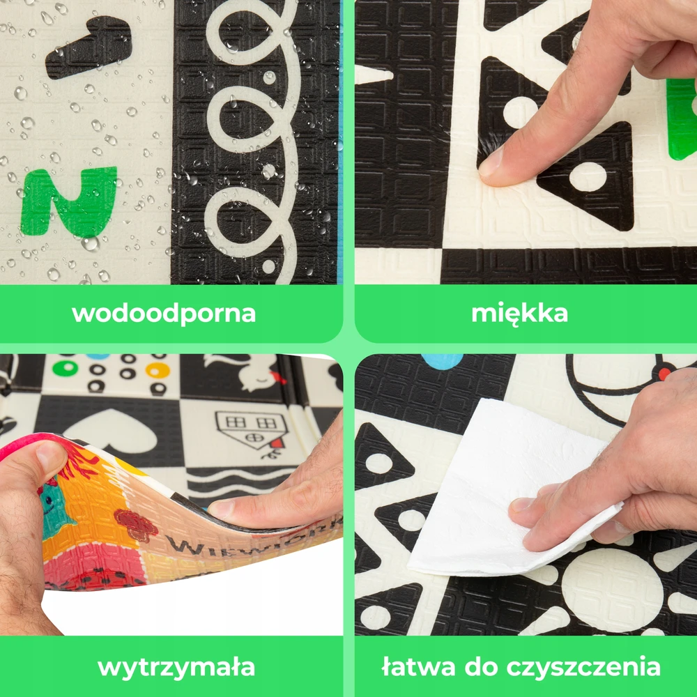 Humbi LAIKOMASIS PUOLŲ KILIMAS, DVIpusis, KONTRASTAS, ALPHABET PL + BAG
