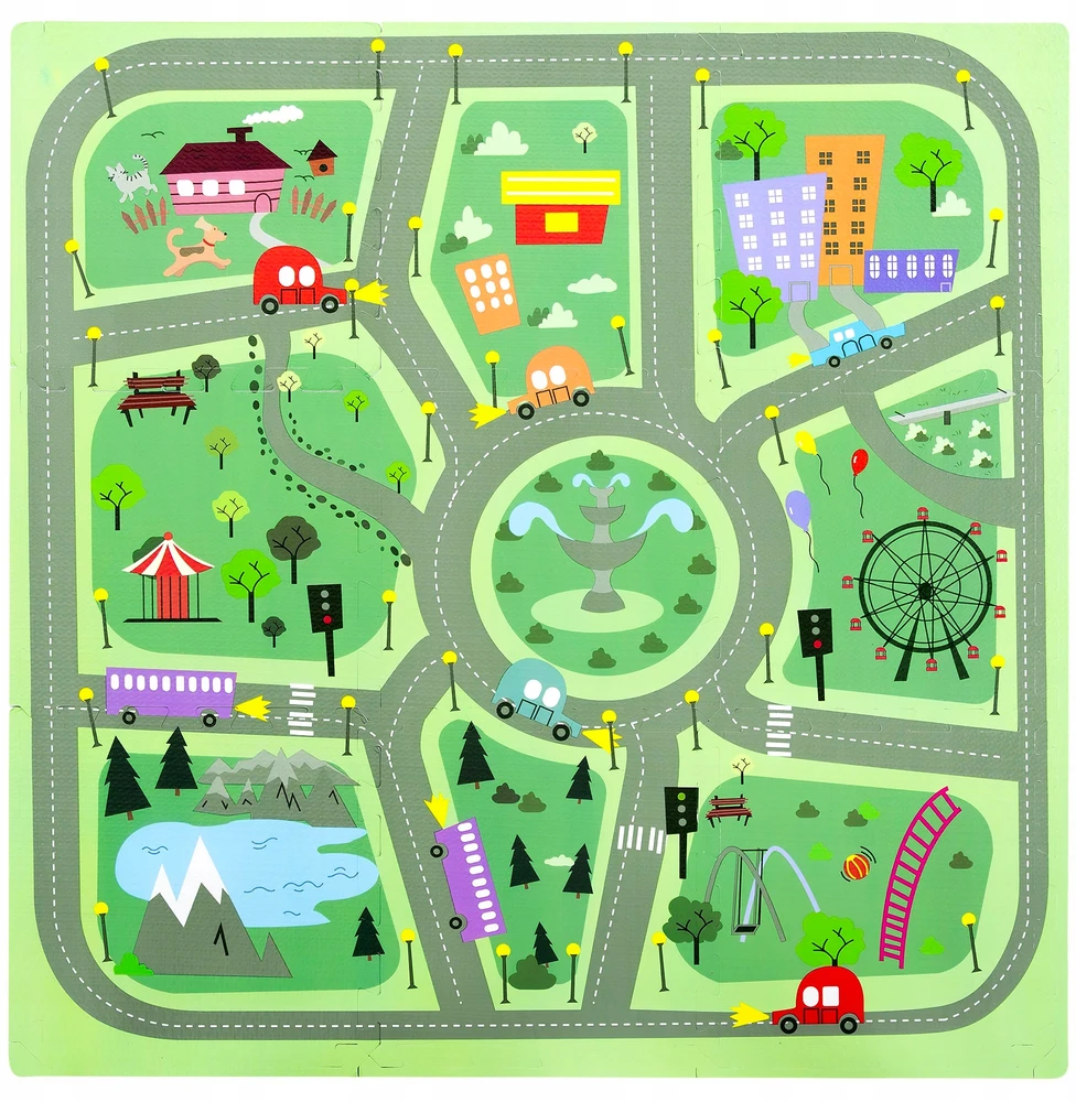 Humbi STOROSIOS PUTOLOS DĖLĖS PUTOLŲ GRINDŲ KILIMAS 90x90 URBAN ROADS CITY