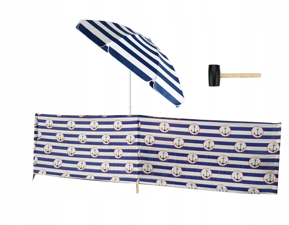 Huser PAplūdimio ekranas 8m 800cm + skėtis 160cm + inkaro plaktukas