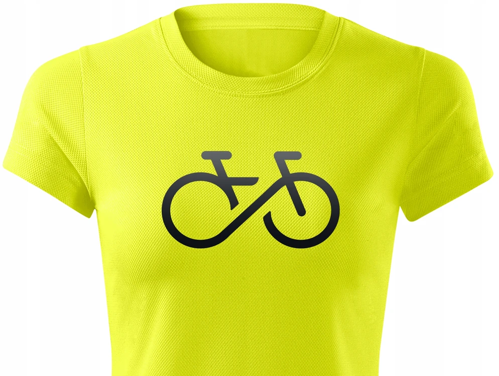 Hvr Wear Moteriški dviratininkų marškinėliai su šviesą atspindinčiu raštu BIKE FOREVER geltona - XL