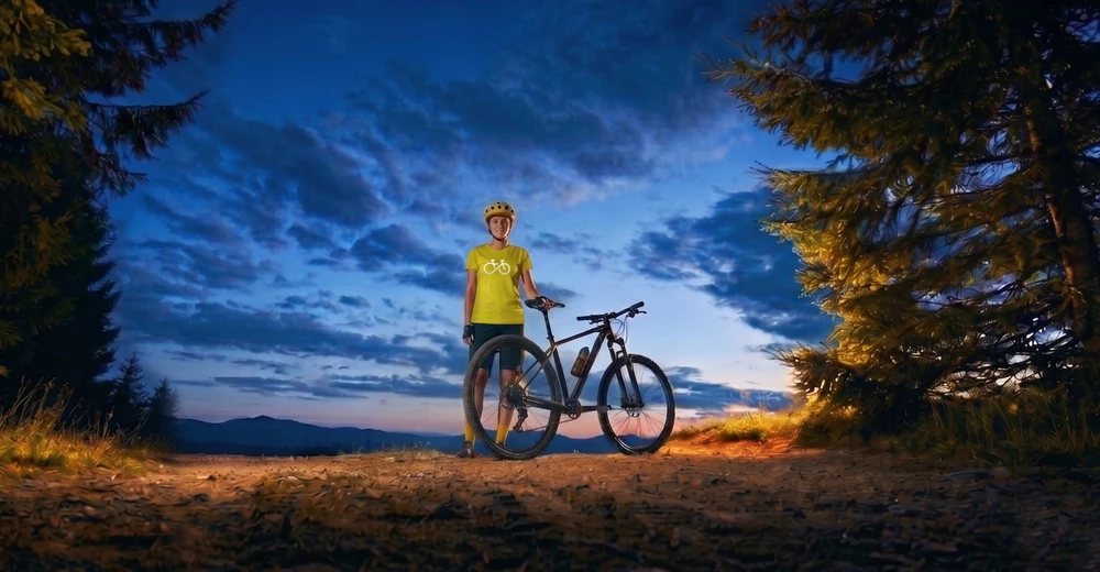 Hvr Wear Moteriški dviratininkų marškinėliai su šviesą atspindinčiu raštu BIKE FOREVER geltona - XL