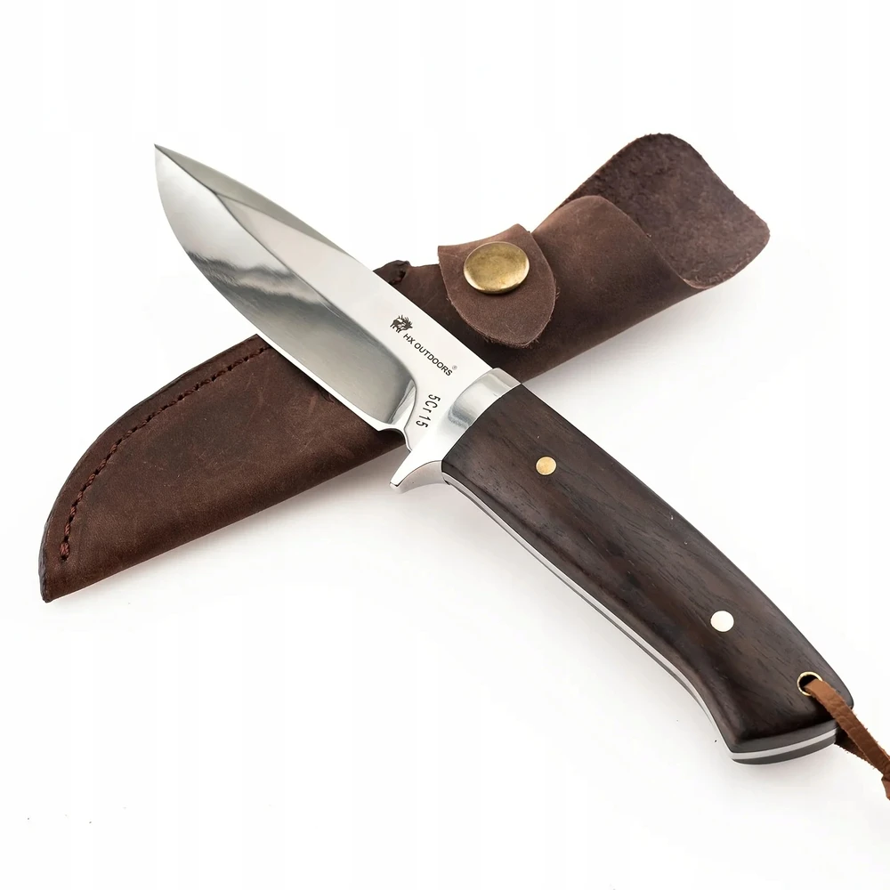 HX OUTDOORS Miško išgyvenimo peilis 5cr15 ašmenų medinės rankenos kelioniniai peiliai