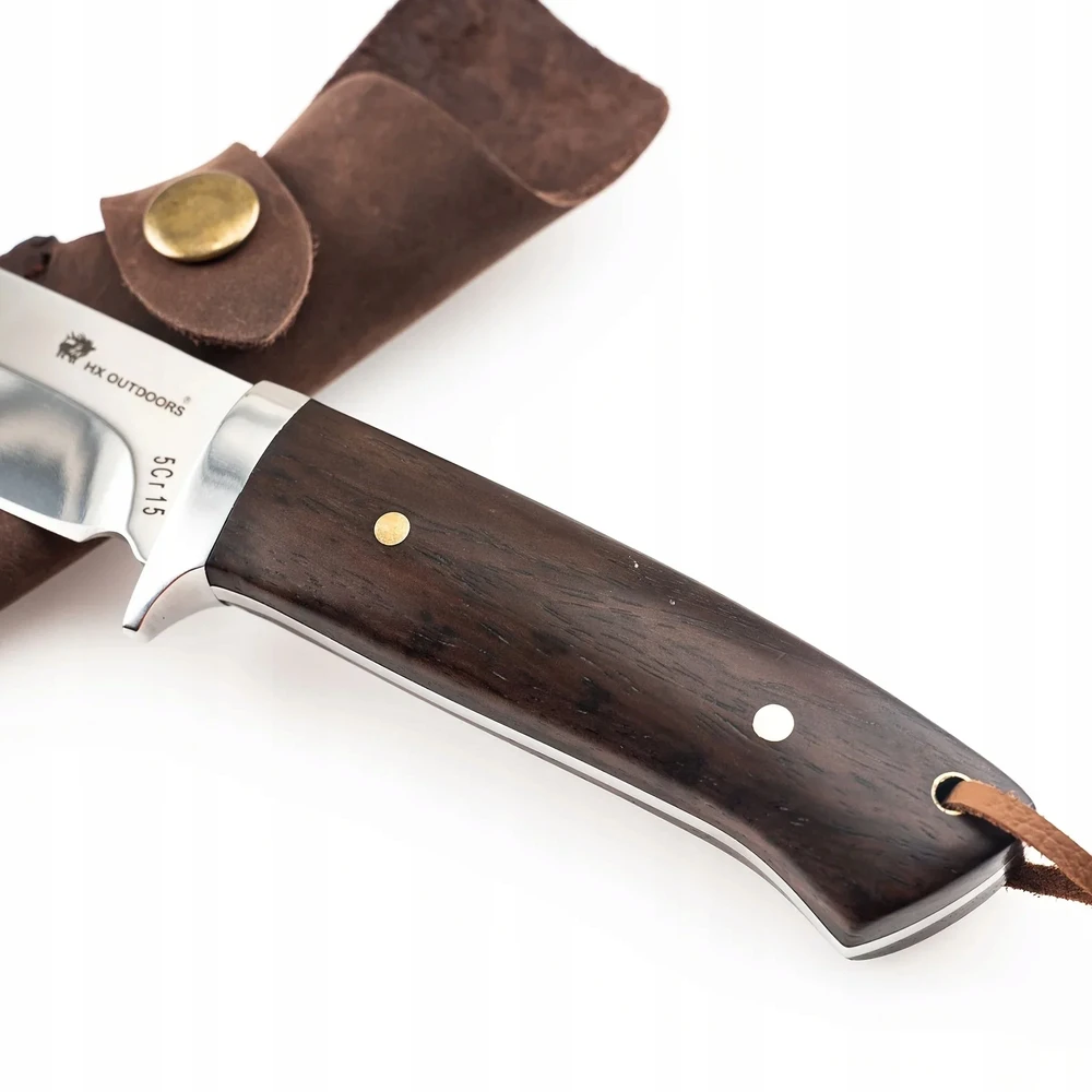 HX OUTDOORS Miško išgyvenimo peilis 5cr15 ašmenų medinės rankenos kelioniniai peiliai