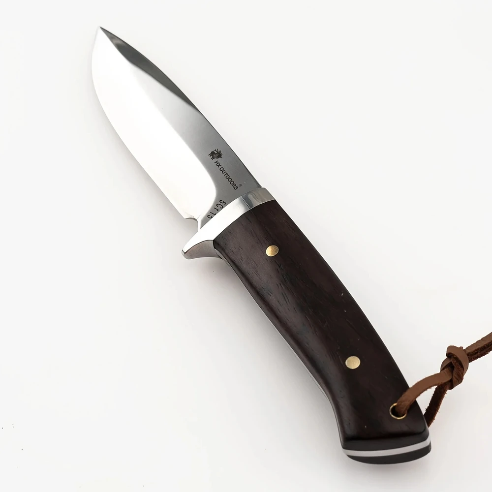 HX OUTDOORS Miško išgyvenimo peilis 5cr15 ašmenų medinės rankenos kelioniniai peiliai