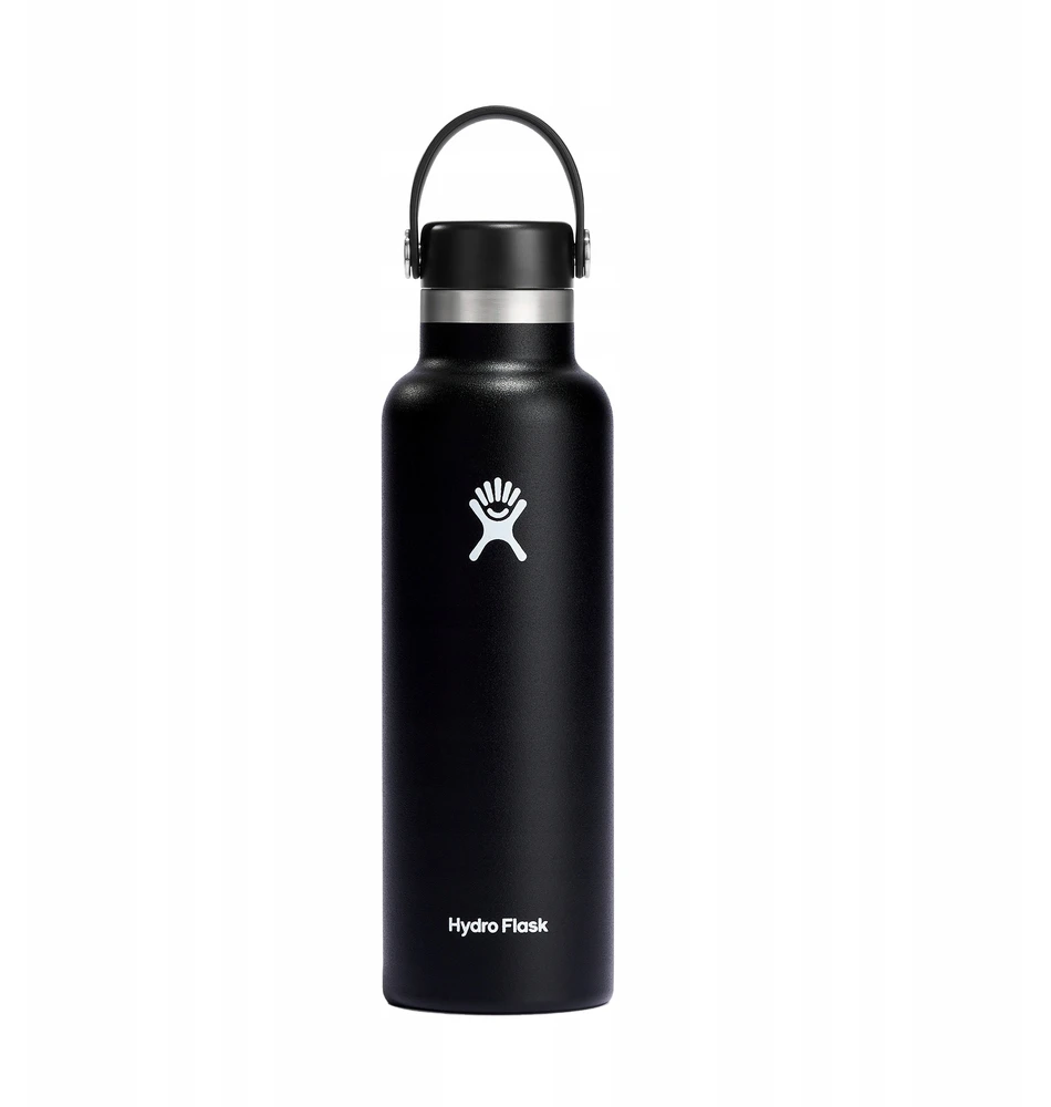 Hydro Flask termo gertuvė su standartiniu Mouth lanksčiu dangteliu, 620 ml – Juodas