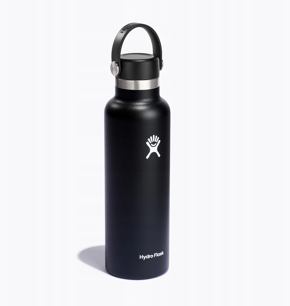 Hydro Flask termo gertuvė su standartiniu Mouth lanksčiu dangteliu, 620 ml – Juodas