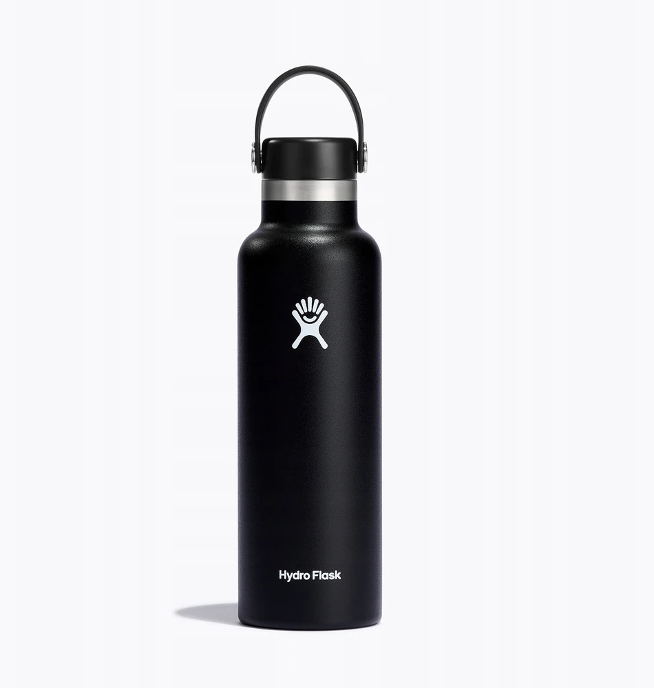 Hydro Flask termo gertuvė su standartiniu Mouth lanksčiu dangteliu, 620 ml – Juodas