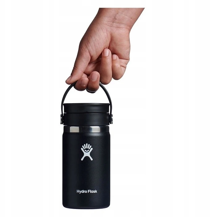Hydro Flask termosas su plačiu, lanksčiu gurkšnelio dangteliu, juodas, 0,355 l