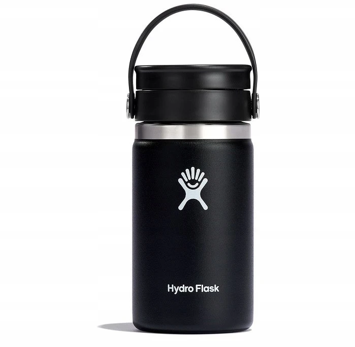 Hydro Flask termosas su plačiu, lanksčiu gurkšnelio dangteliu, juodas, 0,355 l