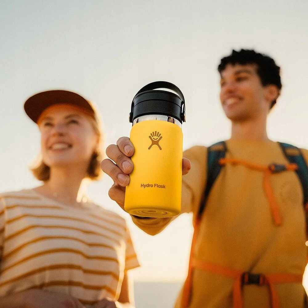 Hydro Flask termosas su plačiu, lanksčiu gurkšnelio dangteliu, juodas, 0,355 l