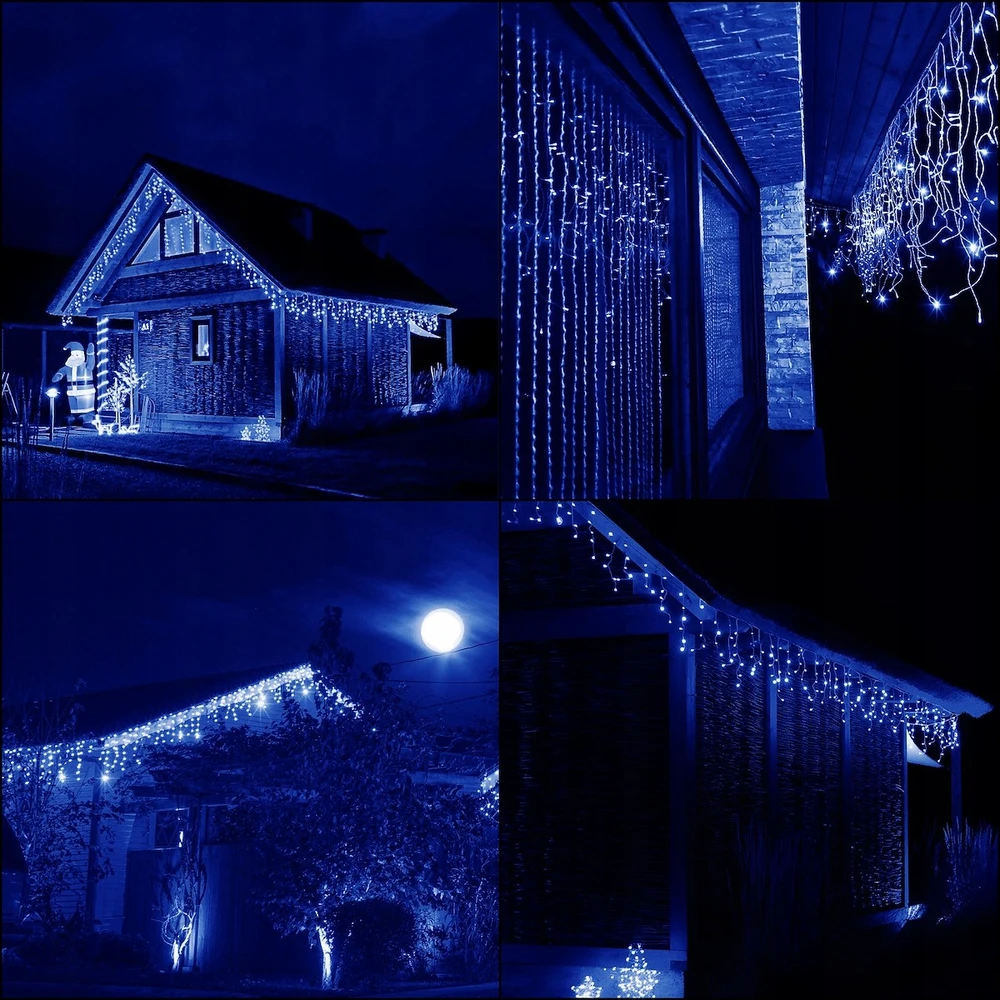 ICICL FLASH 300 LED Kalėdų eglutės lemputės mėlynos su blykste