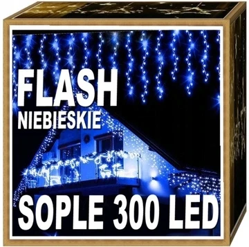 ICICL FLASH 300 LED Kalėdų eglutės lemputės mėlynos su blykste