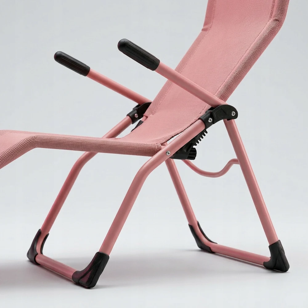 Ideal Profiliuotas sulankstomas sodo šezlongas Rožinis S-Curve Texteline YS-30
