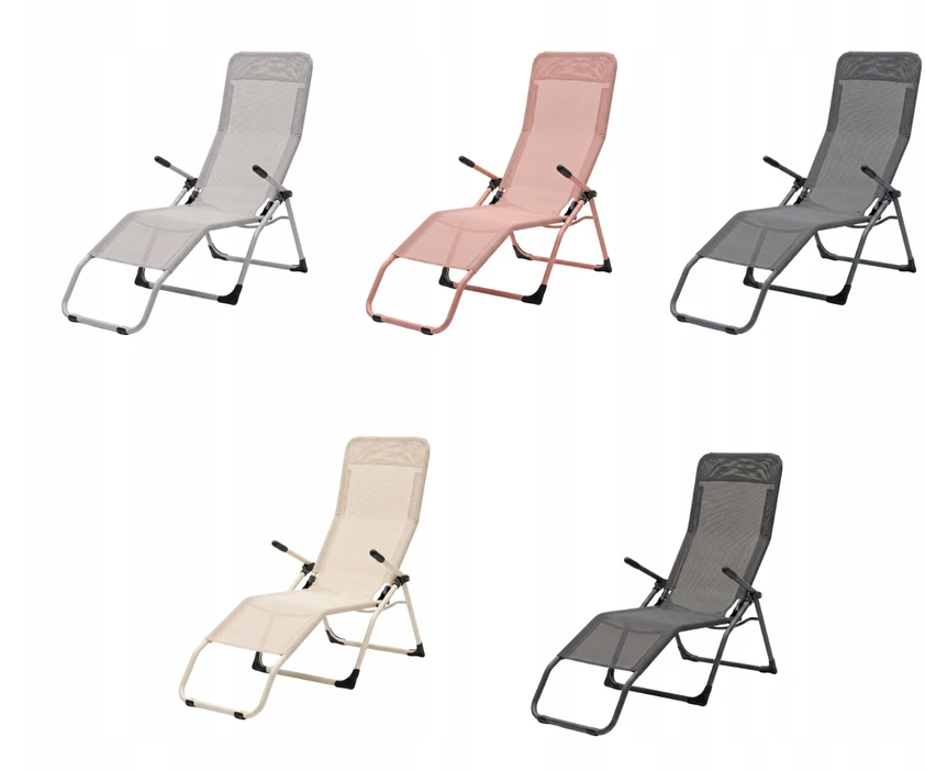 Ideal Profiliuotas sulankstomas sodo šezlongas Juodas S-Curve Texteline YS-30