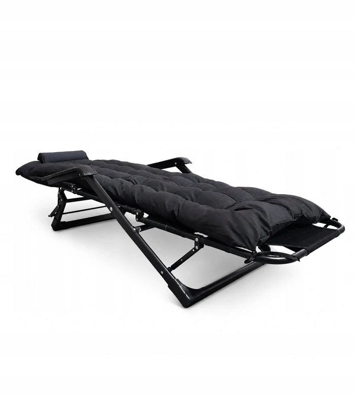 Ideal SULANKSTAMAS SODO KĖDĖS Šezlongas terasos sklypui Juoda 180 CM