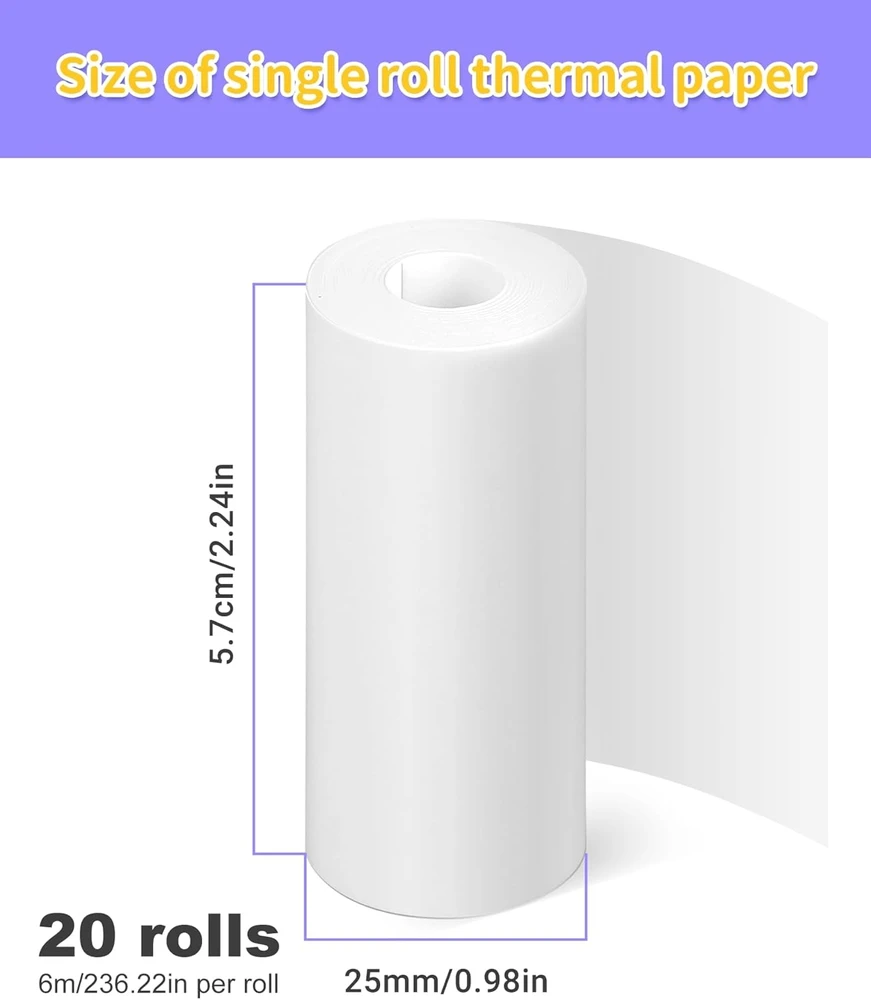 Ideal TERMINIS POPIERIUS 20 RITINIŲ 57X25MM Baltas BE RAŠALO SKAIČIUS SAUGU