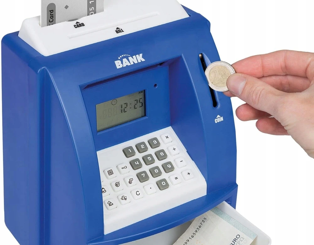 Idena 50060 Cyfrowa Skarbonka dla Dzieci su Dźwiękiem, Bankomat