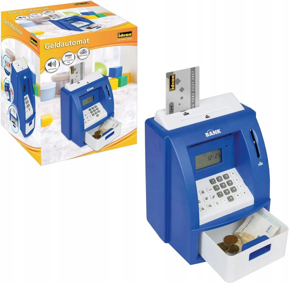 Idena 50060 Cyfrowa Skarbonka dla Dzieci su Dźwiękiem, Bankomat