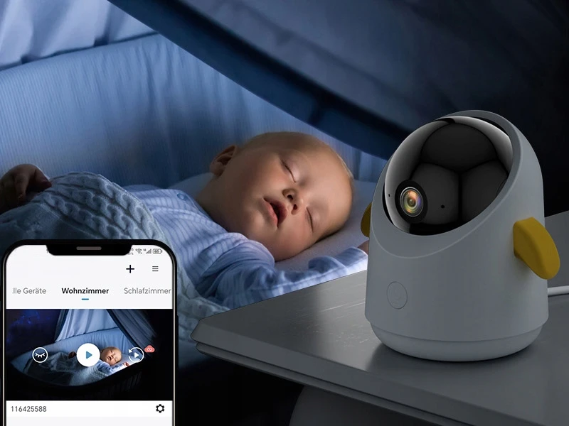 Iegeek 2K HOME NANNY WIFI 5 colių 360° PTZ 4XZOOM ekrano valdymas