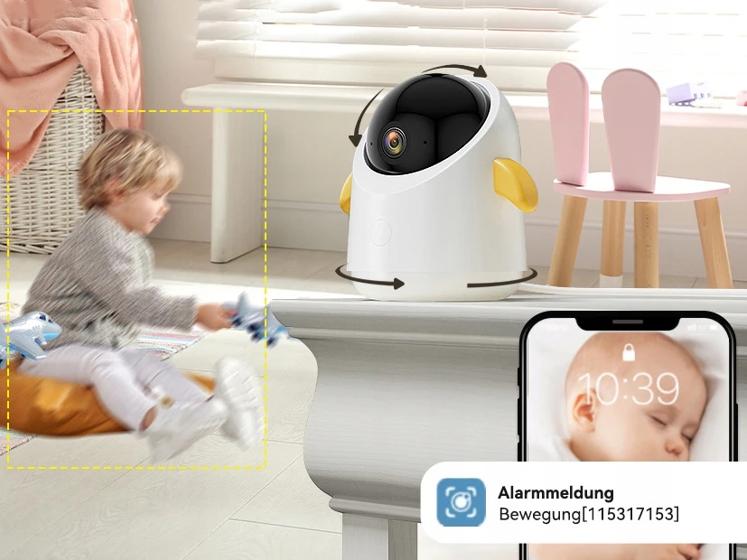 Iegeek 2K HOME NANNY WIFI 5 colių 360° PTZ 4XZOOM ekrano valdymas