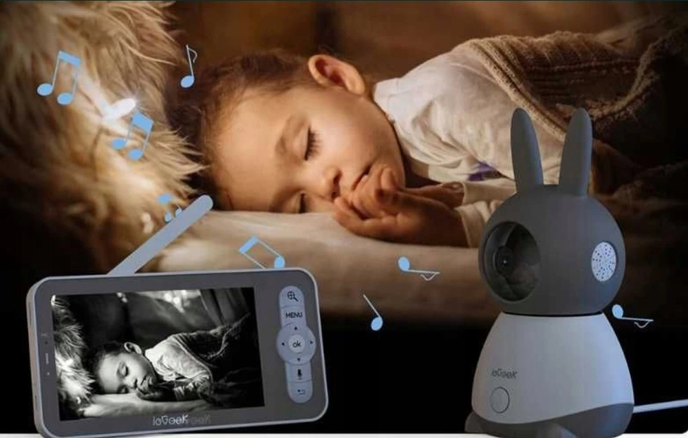 ieGeek elektroninis kūdikio monitorius baltas