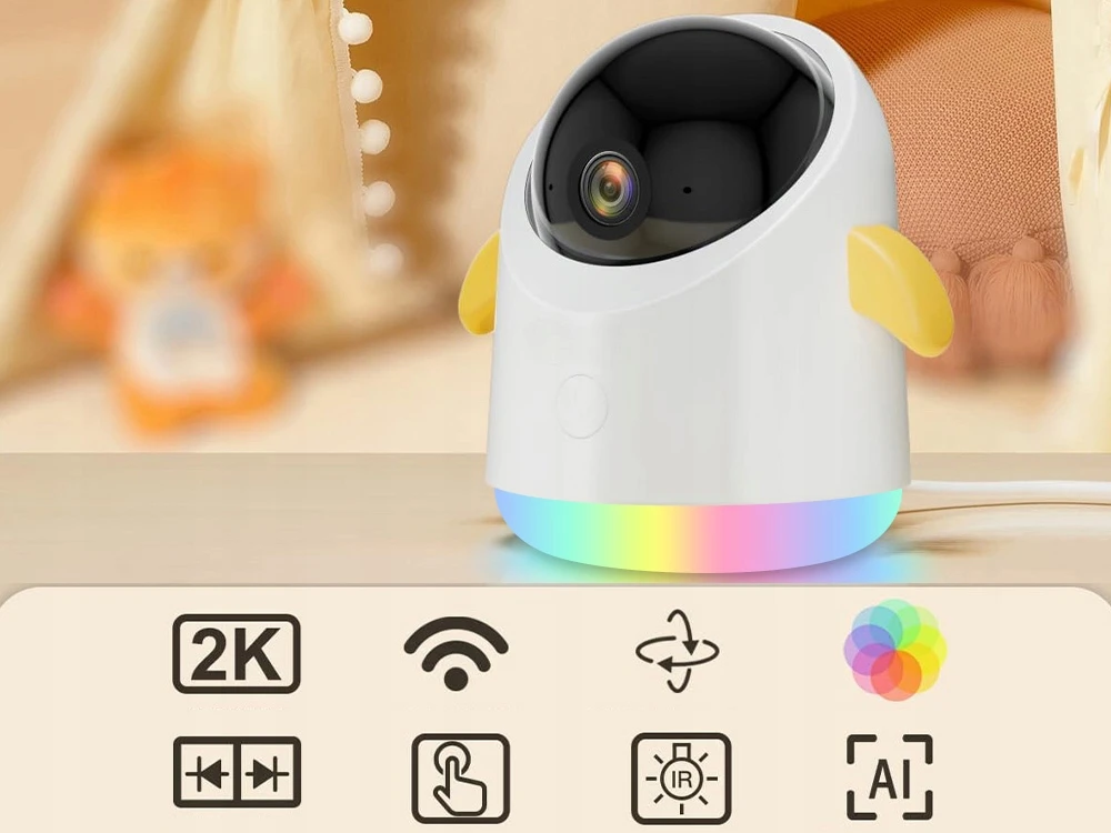 Iegeek Mobili auklė DOMOWA KAMERA WIFI IP OBROTOWA CZUJNIK TEMPERATURY 3MP