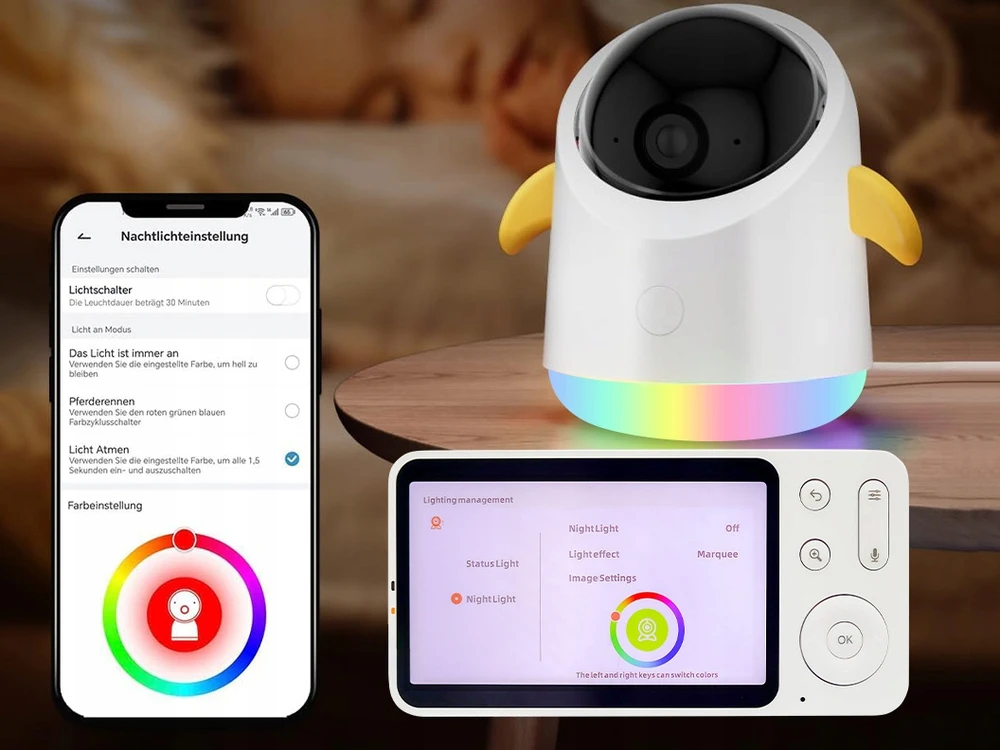 Iegeek Mobili auklė DOMOWA KAMERA WIFI IP OBROTOWA CZUJNIK TEMPERATURY 3MP
