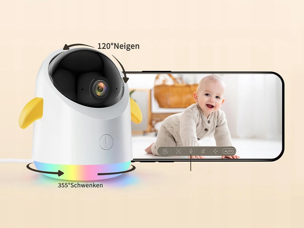 Iegeek Mobili auklė DOMOWA KAMERA WIFI IP OBROTOWA CZUJNIK TEMPERATURY 3MP