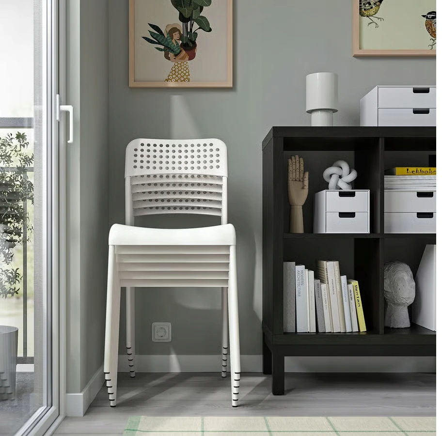 IKEA ANDSBERG Kėdė, balta, pigi valgomojo kėdė