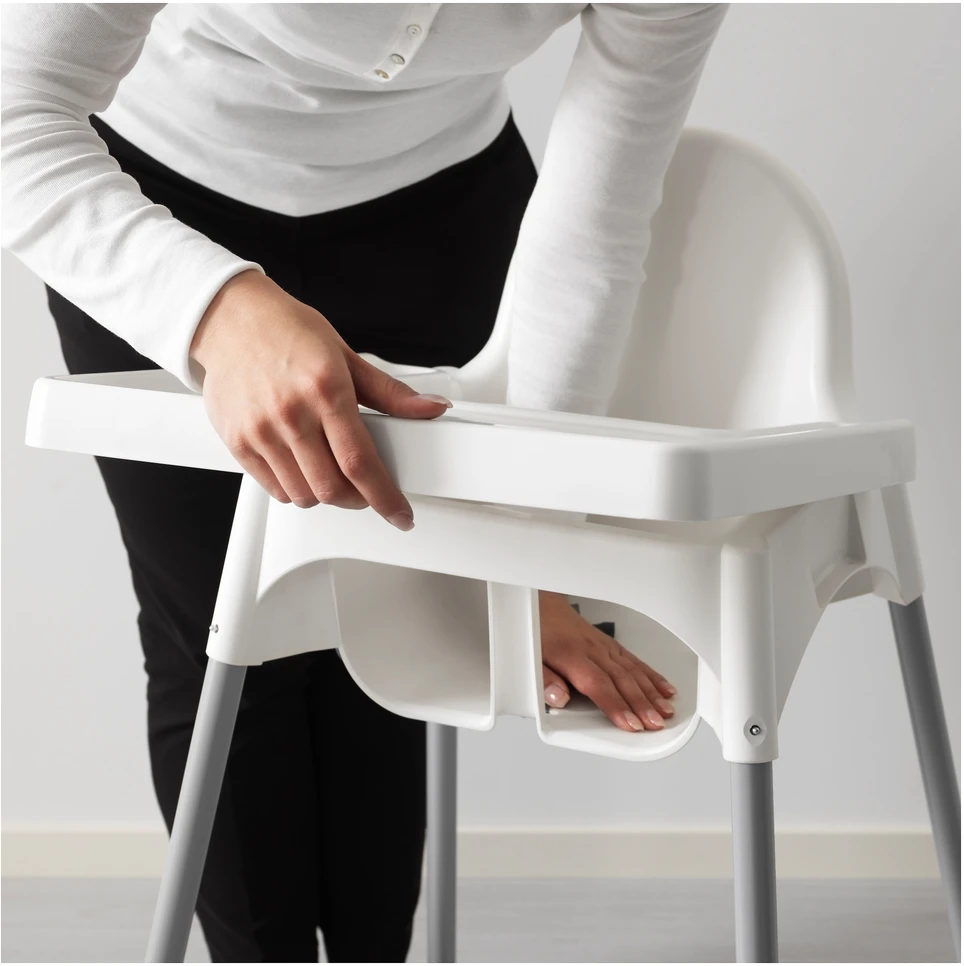 IKEA ANTILOP aukšta kėdutė + DIRŽELIAI + Baltas DĖKLĖLIS!