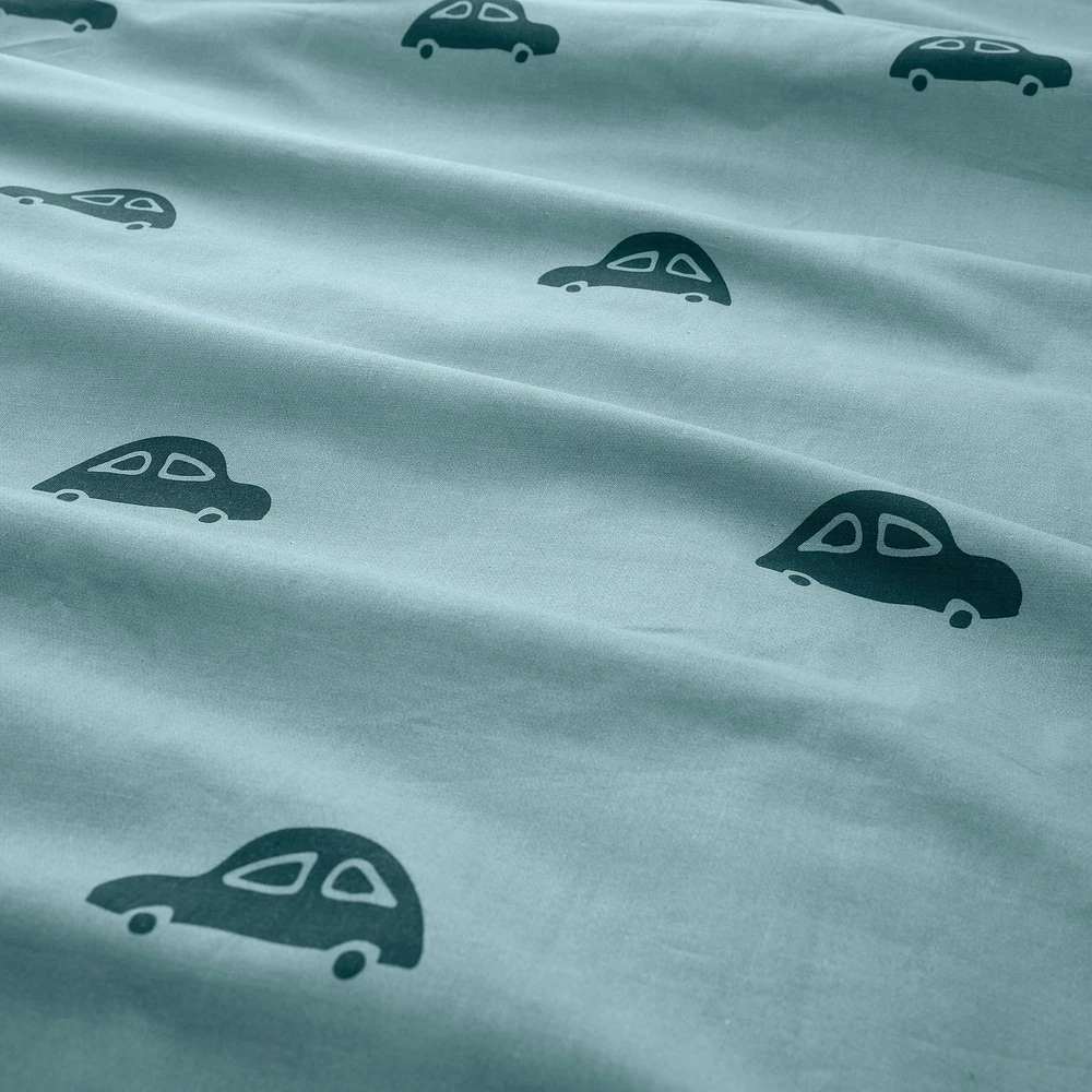 IKEA BARNDRÖM patalynės komplektas 150x200 (50x60 cm) mėlynas CARS