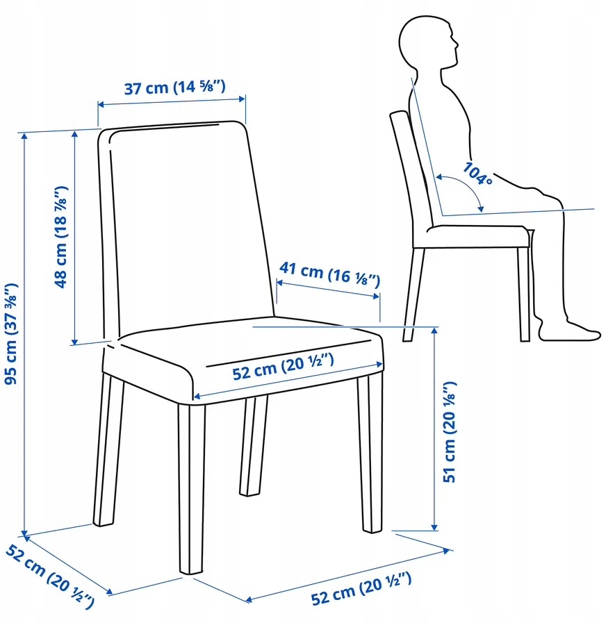 IKEA BERGMUND Kėdė, balta/Orrsta šviesiai pilka