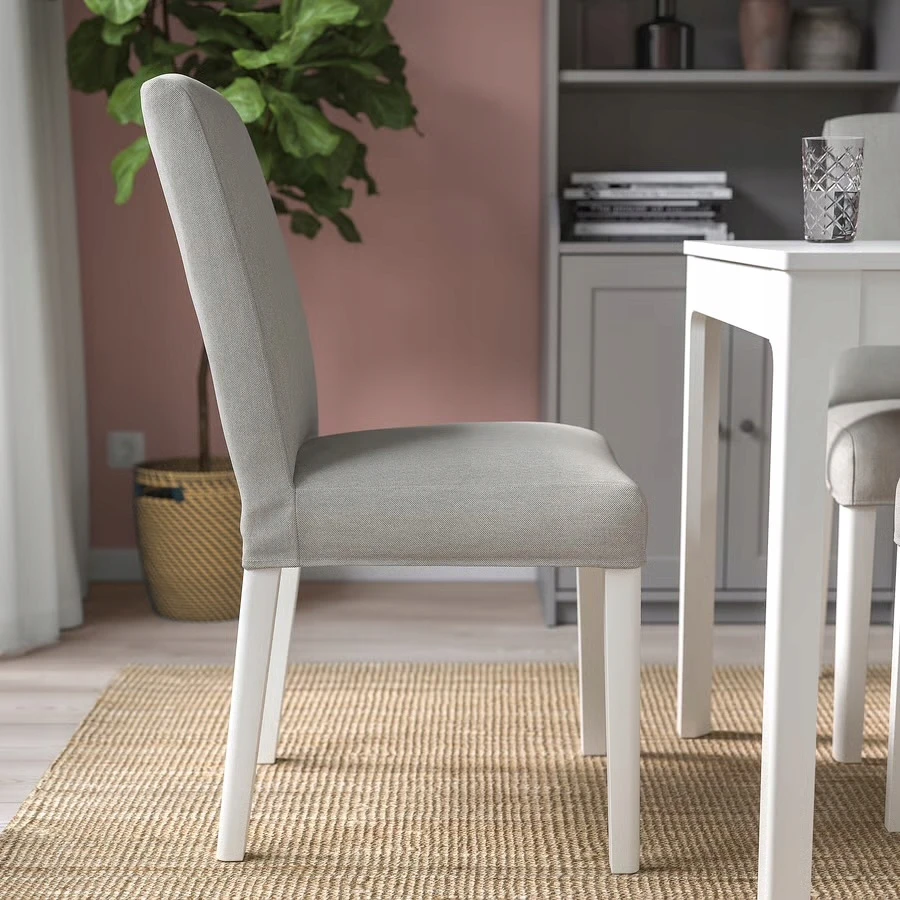IKEA BERGMUND Kėdė, balta/Orrsta šviesiai pilka
