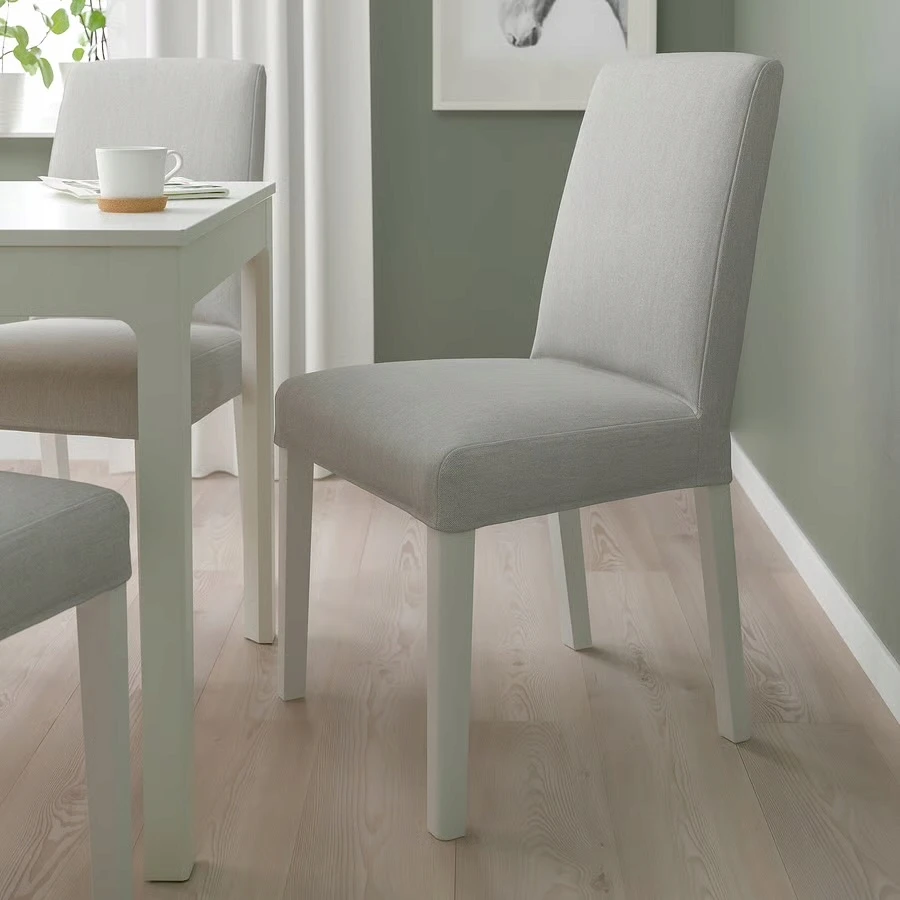 IKEA BERGMUND Kėdė, balta/Orrsta šviesiai pilka