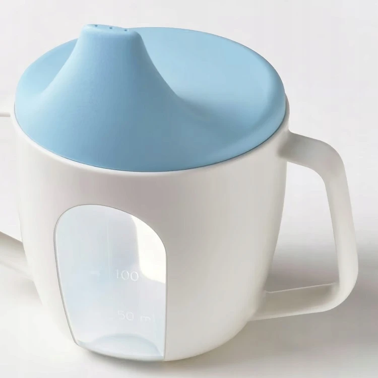 IKEA BORJA PUODULIS SU Snapeliu IR SNANGAS SU RANKENĖLĖMIS mėlynas 200 ml