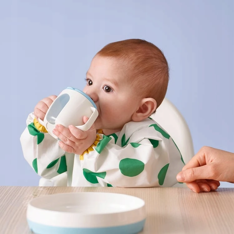 IKEA BORJA PUODULIS SU Snapeliu IR SNANGAS SU RANKENĖLĖMIS mėlynas 200 ml