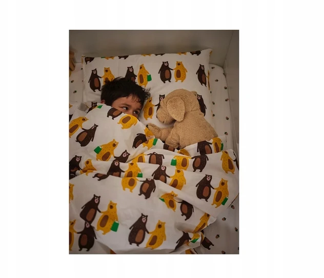 Ikea Brummig patalynės komplektas 150x200 cm su meškučiais