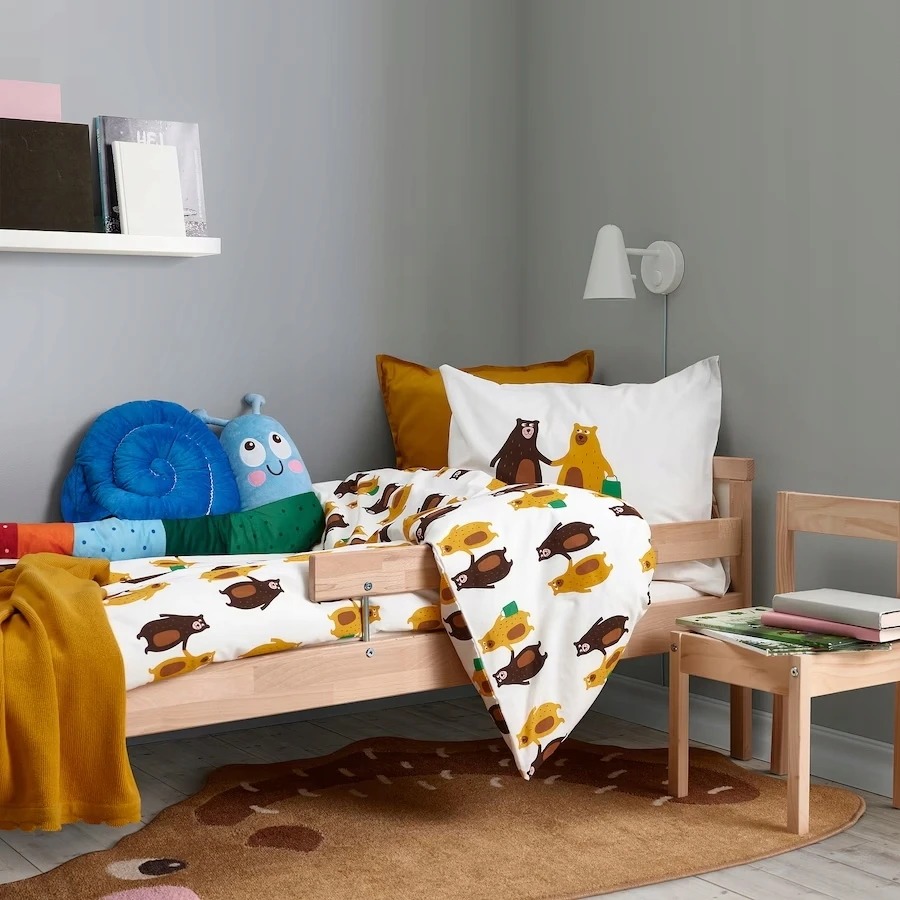Ikea Brummig patalynės komplektas 150x200 cm su meškučiais