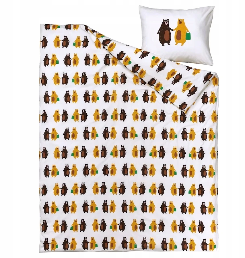Ikea Brummig patalynės komplektas 150x200 cm su meškučiais