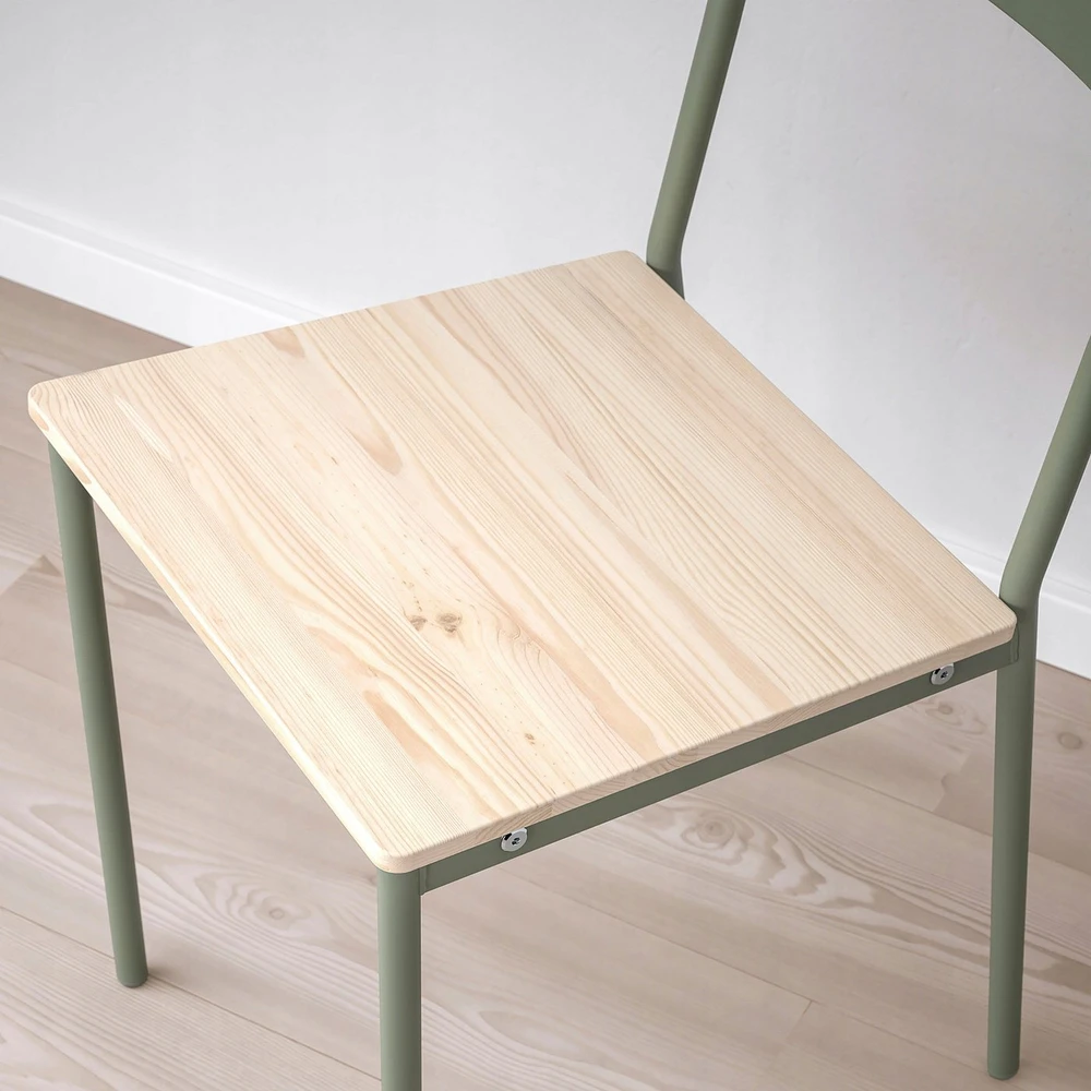 IKEA BUSLATT Kėdė, pilkai žalia/pušis