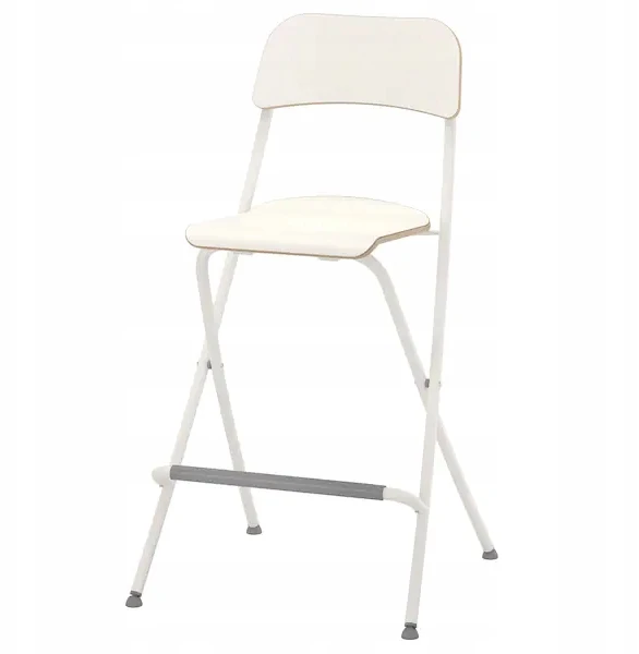 IKEA FRANKLIN Sulankstoma taburetė su atlošu, balta, 63 cm
