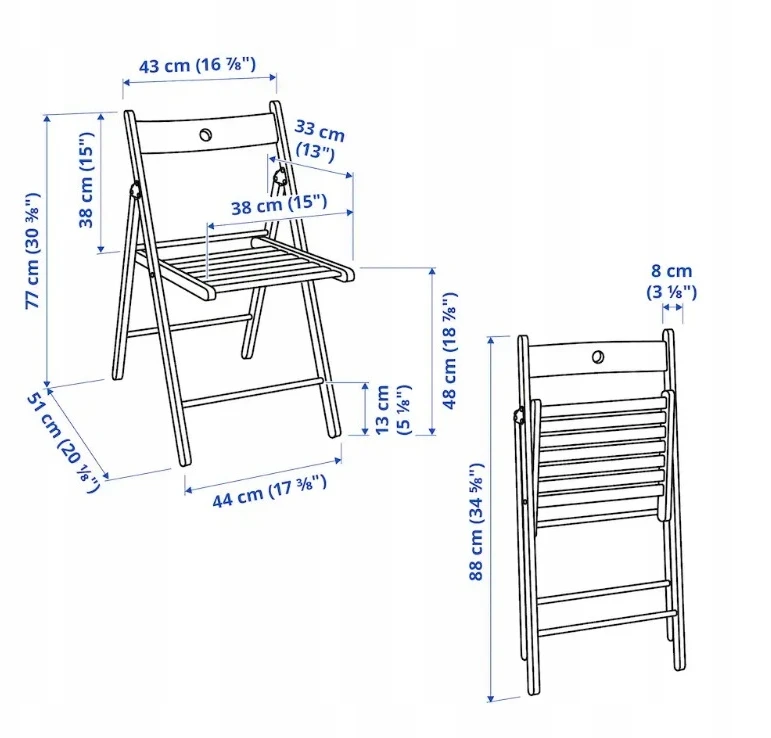 IKEA FROSVI Kėdė, 4 SPALVŲ, sulankstoma Medinė
