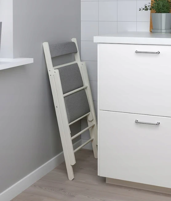 IKEA FROSVI Sulankstoma kėdė balta/Knisa šviesiai pilka