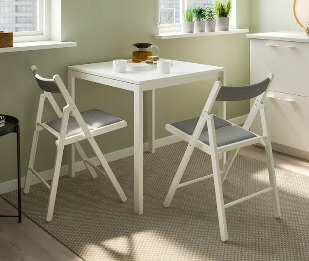 IKEA FROSVI Sulankstoma kėdė balta/Knisa šviesiai pilka